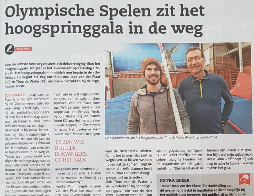 Voorbeschouwing polsstokgala in Streekblad